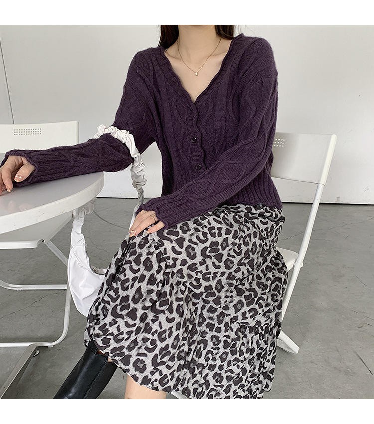 Chân váy chữ A lưng cao họa tiết da báo thời trang 2020 cho nữ