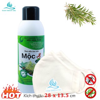 Combo nước lau sàn xua ruồi muỗi kháng khuẩn mộc s 1000ml kèm khautrang vải kháng khuẩn tâm thiện chí túi 2 cái bsh