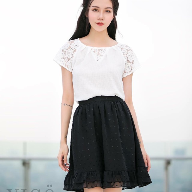 Chân váy xoè đen design ( hàng của Vigo women)