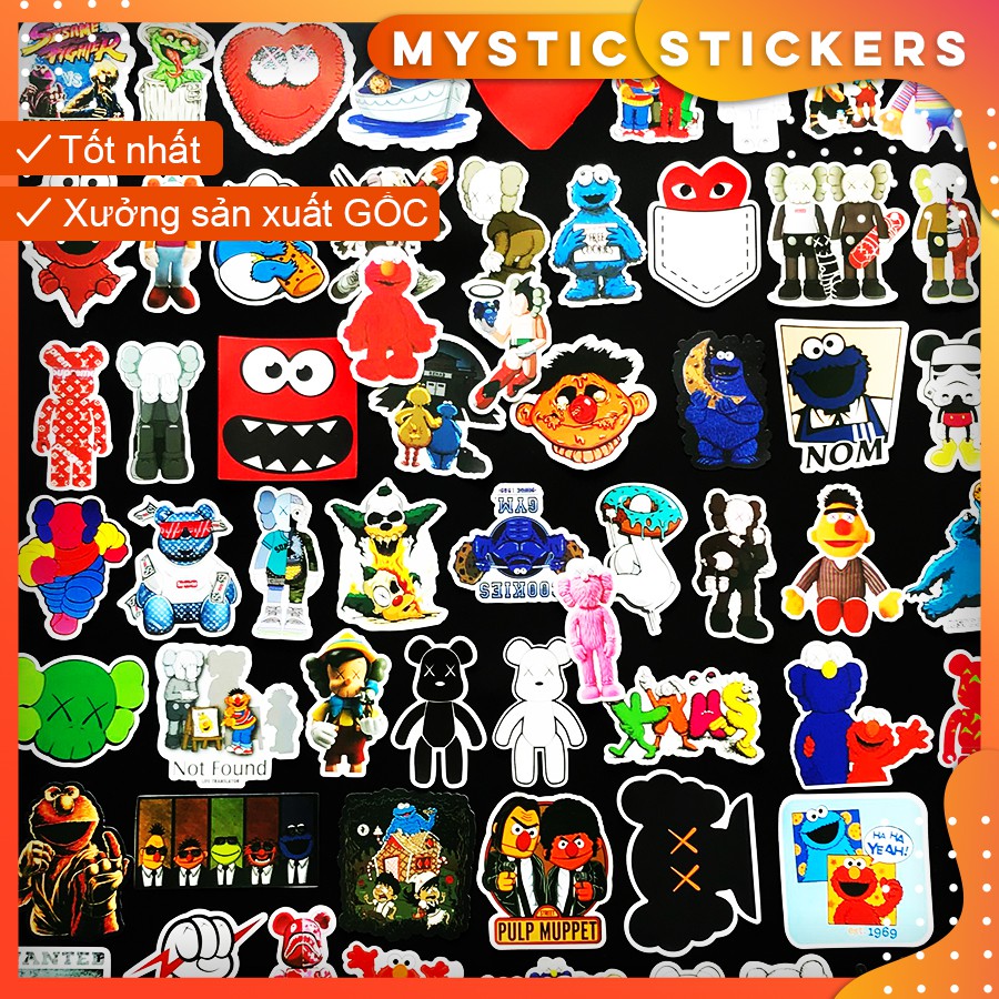 [SESAME STREET] 70 Sticker chống nước/ trang trí, set mix ,dán xe laptop mũ bảo hiểm vali...