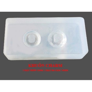 khuôn charm 2 kiểu -1 viên trơn 12mm-1 viên đa giác 14mm