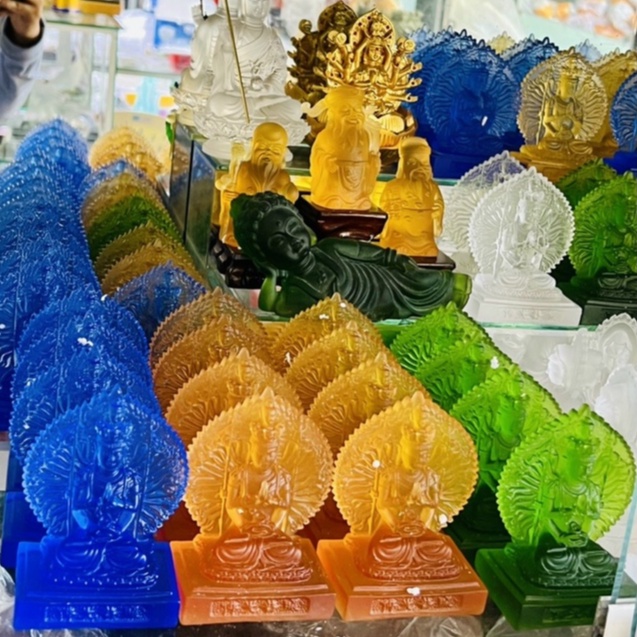 Tượng Phật Thiên Thủ , Thiên Nhãn Bằng Đá Ngọc Lưu Ly Cao Cấp - Cao 10cm