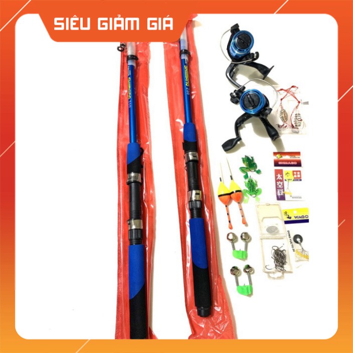 COMBO CẦN CÂU CÁ 2 CẦN 2 MÁY VÀ ĐỦ PHỤ KIỆN ( MUA 3 BỘ TẶNG NGAY TÚI ĐỰNG COMBO DÀI 1M ) COMBO CẦN CÂU 2 CẦN 2 MÁY ĐỒ CÂ