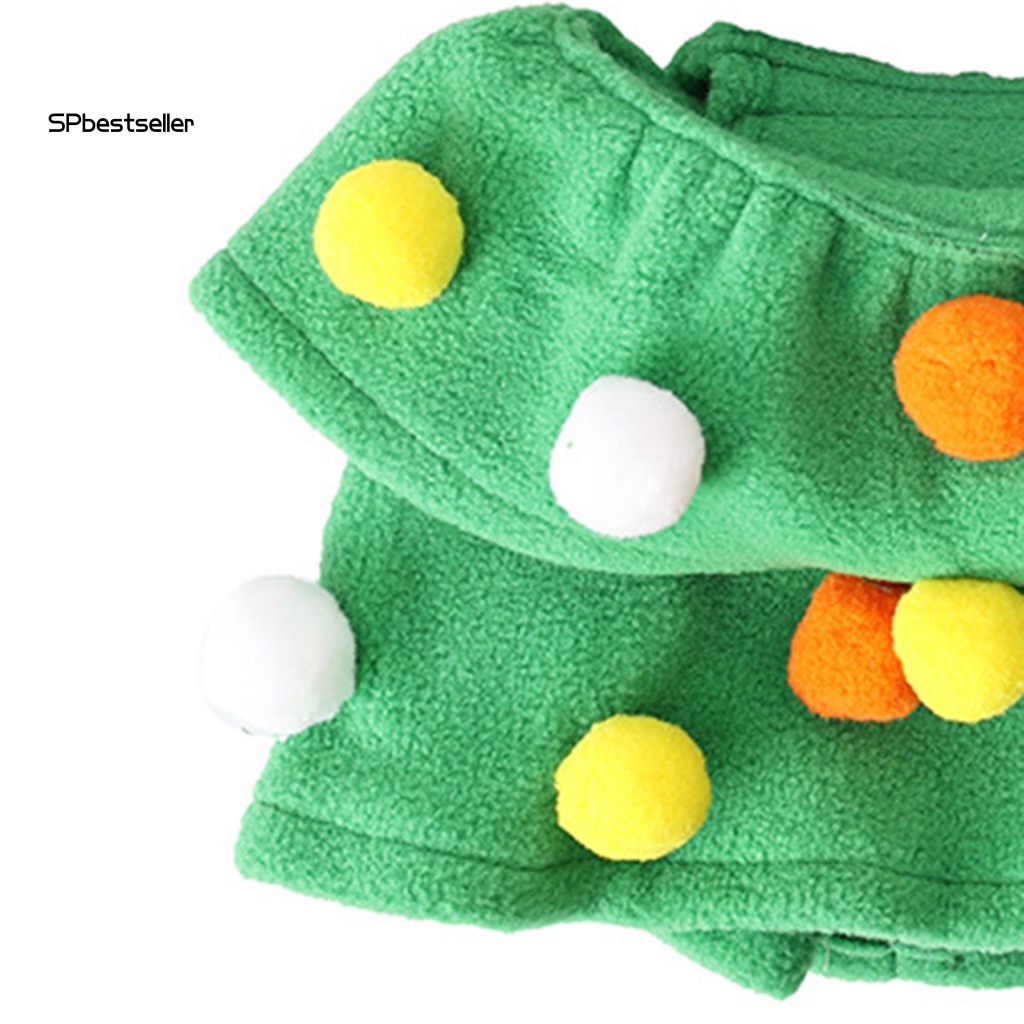 Set Đồ 2 Món Có Áo Choàng Mùa Đông Mềm Mại In Họa Tiết Cây Thông Noel Cho Thú Cưng