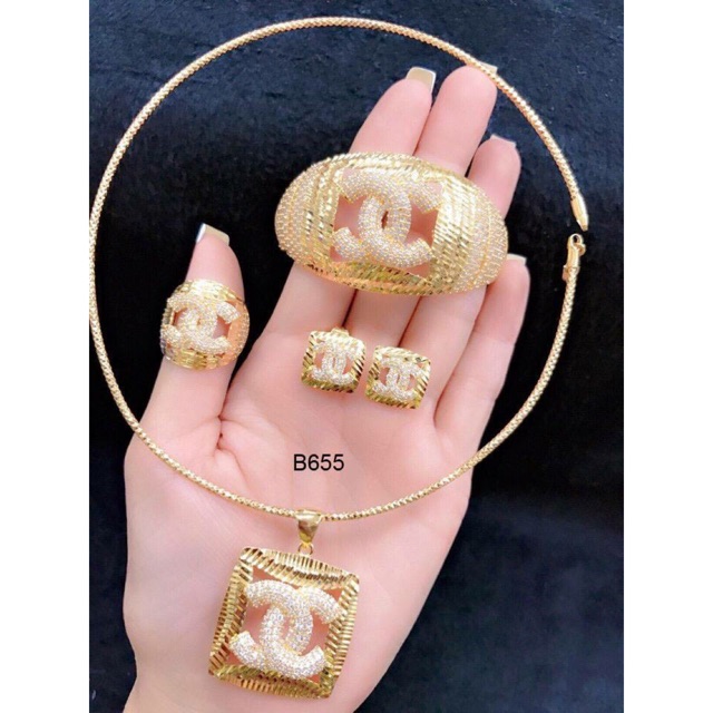 Bộ trang sức xi mạ vàng 18k cao cấp Pc009