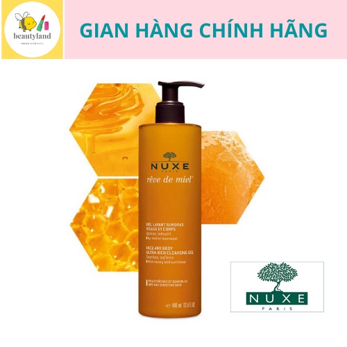Sữa rửa mặt Nuxe Reve De Miel mật ong hàng Pháp 400ml