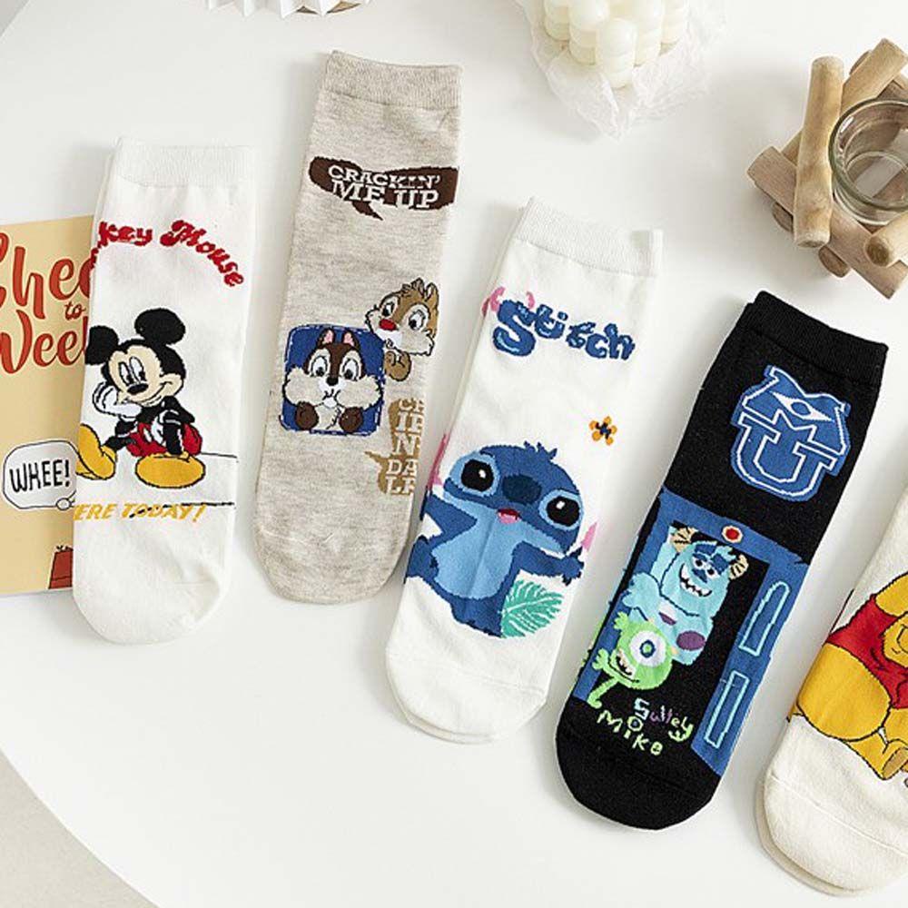 Vớ Cotton Cổ Trung Thoáng Khí Thoải Mái In Hình Vịt Donald 26Eddie Phong Cách Harajuku Cho Nam Và Nữ