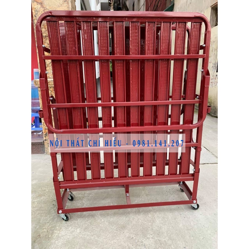 Giường sắt xếp di động 1m màu đen Nội Thất Chí Hiếu