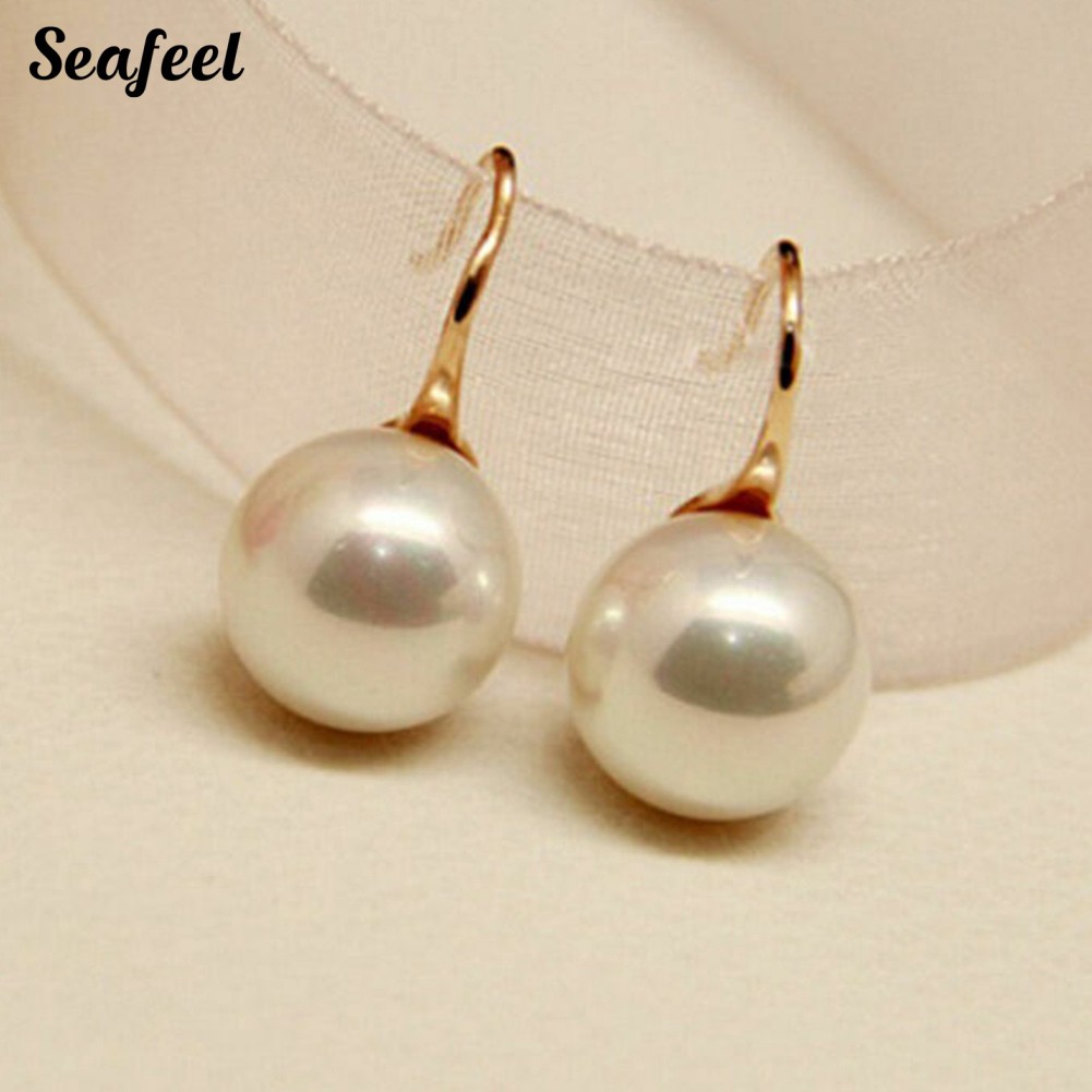 SF Fashion Women Faux Pearl Mini Ear Hooks Earrings Party Jewelry Gift