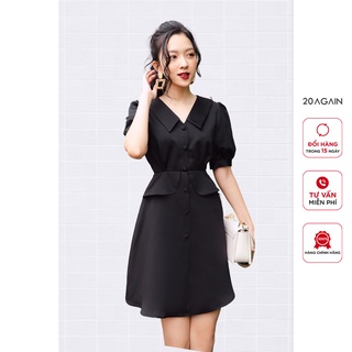 Đầm xòe tà bung eo 20AGAIN, hàng thiết kế thanh lịch sang trọng DEA1067