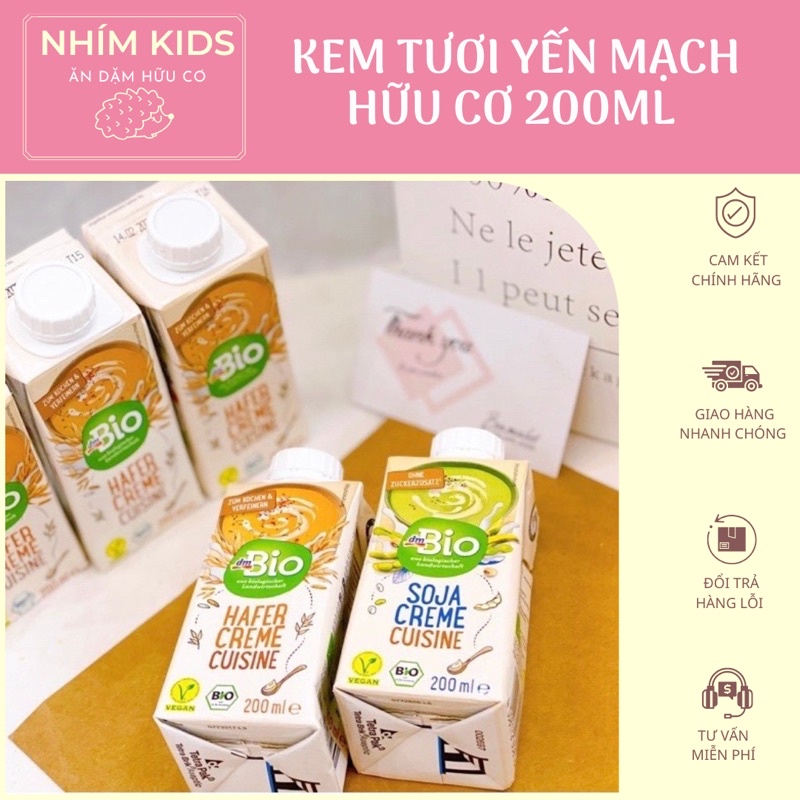 Kem tươi yến mạch hữu cơ DM Bio 200ml (Date 21/11/2023)