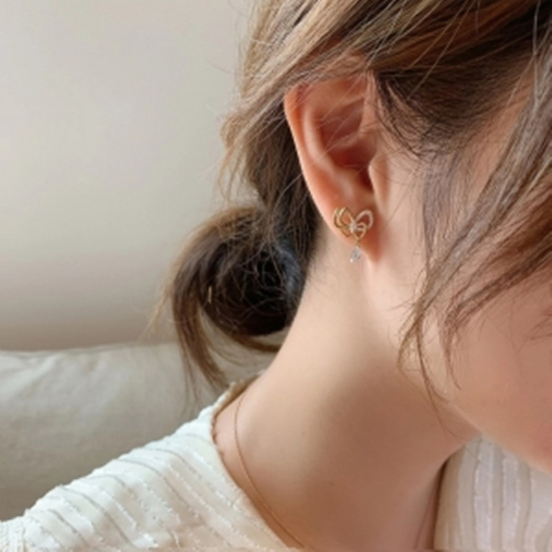 Cặp Bông Tai Mạ Bạc S925 Đính Đá Thời Trang Dành Cho Nữ