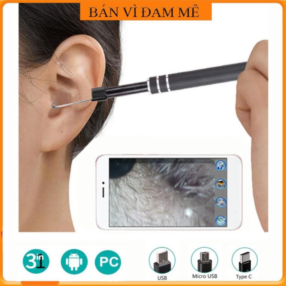 ✔️ Camera Nội Soi Y Tế, Camera Nội Soi Tai, Mũi, Họng Kiêm Máy Lấy Ráy Tai HD Visual Earwas Clean Tool [BH 1 Đổi 1]