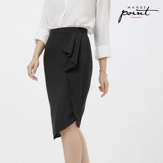 Chân váy tà xéo nữ Monde Point MPWA0716210 màu Đen