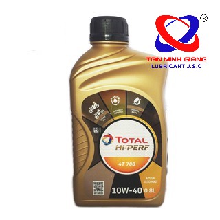 Nhớt xe máy bôi trơn cho động cơ TOTAL Hi Perf 4T 700 10W40