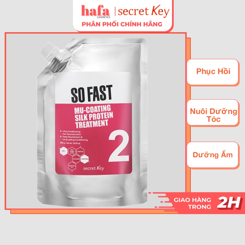 [Mẫu mới 500g]Kem Ủ Tóc Phục Hồi Hư Tổn Secret Key So Fast Mu-Coating Silk Protein Treatment 500g