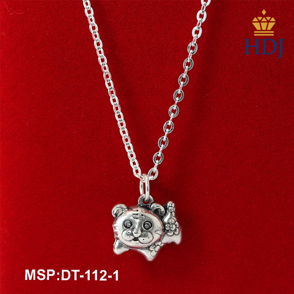 Dây chuyền bạc 925 cho bé trai, bé gái tuổi dần hình chú hổ đẹp trang sức HDJ mã DT-112-1 Hàng Chính Hãng