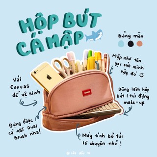 Hộp Bút Cá Mập 2 Ngăn Khổng Lồ Angoo