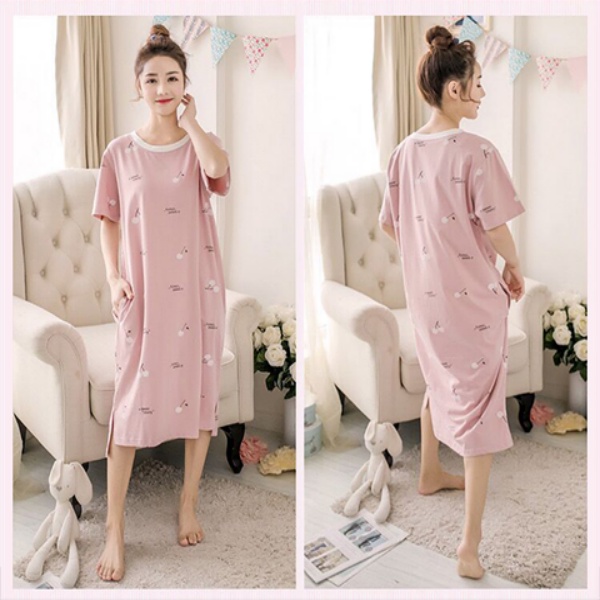 Đồ ngủ ngắn tay in hoạt hình xinh xắn cho nữ
