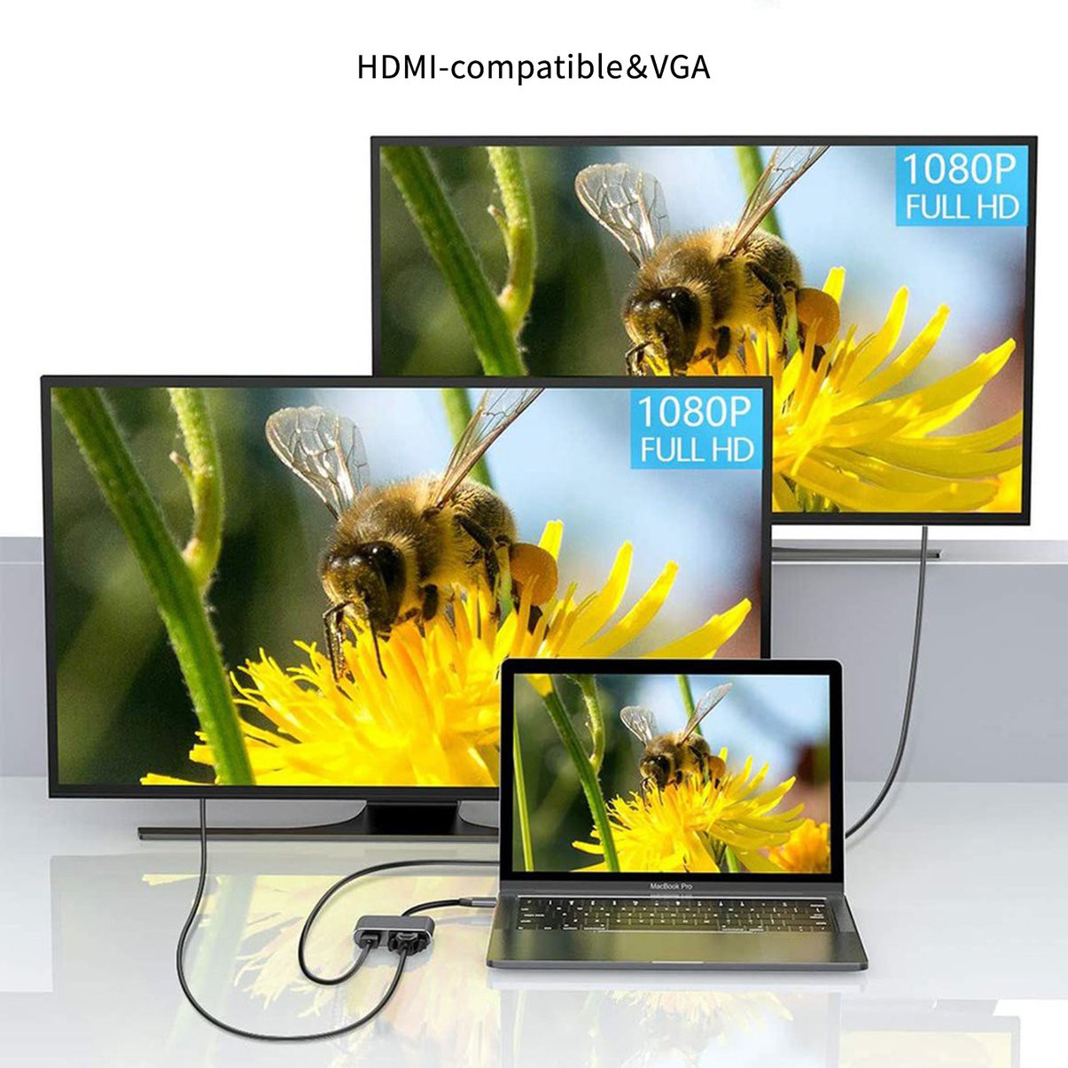 Cáp Chuyển Đổi Usb C Sang Hdmi 1080p Cho Điện Thoại / Máy Chiếu | BigBuy360 - bigbuy360.vn