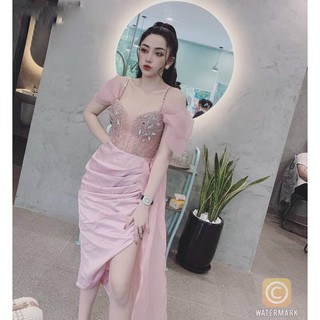 ĐẦM BODY TRỄ VAI ĐÍNH ĐÁ