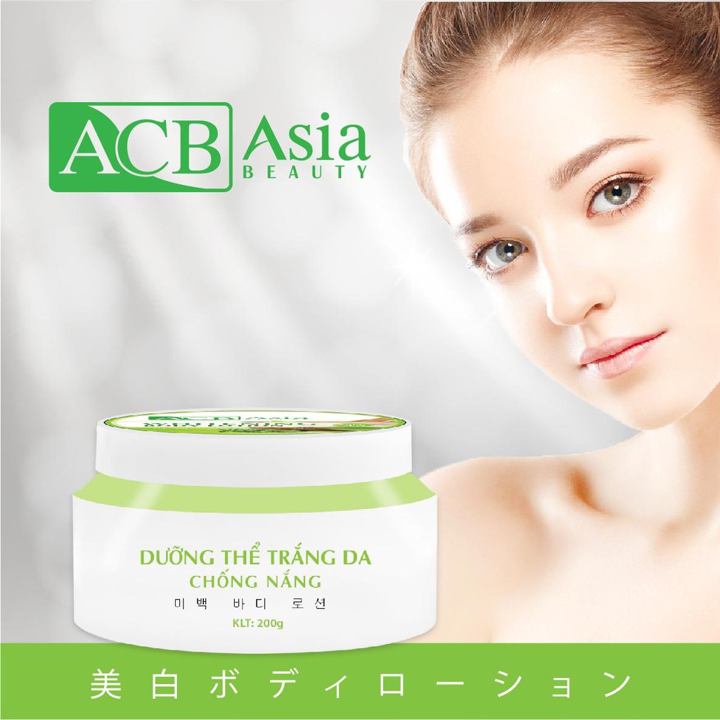 Dưỡng Thể Trắng Da Chống Nắng ( Thảo Mộc Xanh ) – ACB ASIA BEAUTY 200g