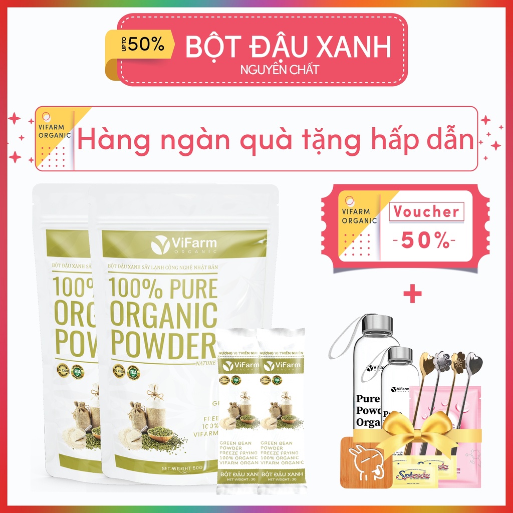 Bột Đậu Xanh Nguyên Chất 50g Làm Đẹp Da Tự Nhiên, Làm Bánh, Nấu Cháo