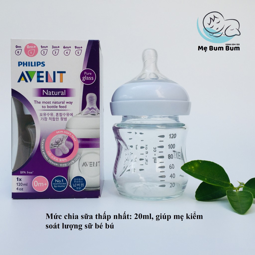 Bình Sữa Thủy Tinh Avent Natural 120-240 ml