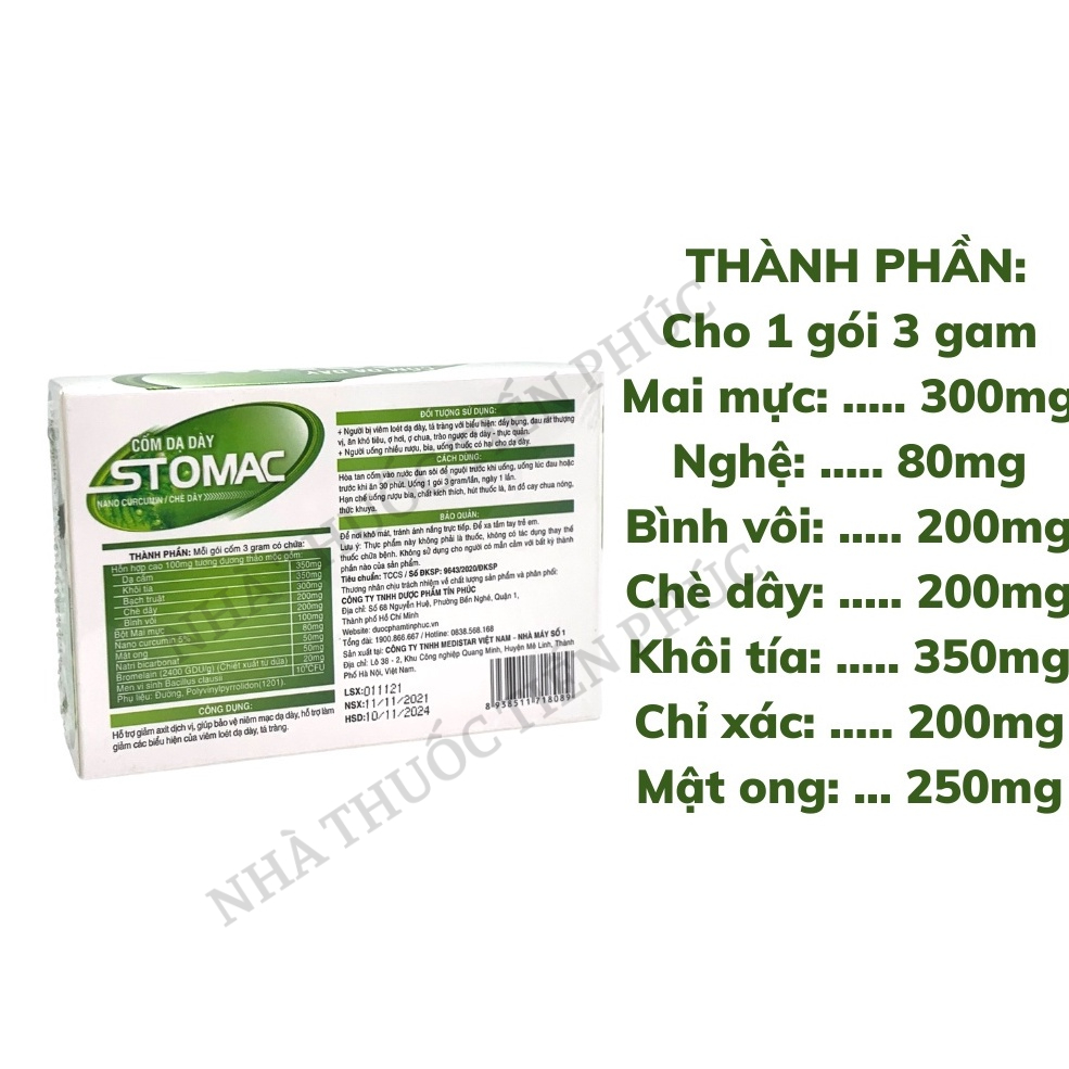 Cốm Dạ Dày Stomac - Giảm Ngay Khó Chịu Dạ Dày Sau 1 Gói Đầu Tiên Sử Dụng Hộp 10 gói