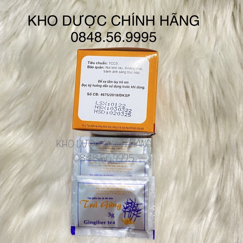 TRÀ GỪNG HÒA TAN Đại Uy làm ấm cơ thể, giảm đầy hơi, khó tiêu, giảm cảm lạnh hộp 10 gói x 3g