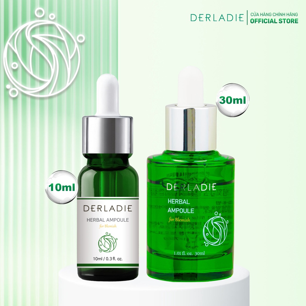 Serum Tràm Trà Giảm Mụn Sau 14 Ngày Derladie Herbal Ampoule For Blemish 10ml-30ml