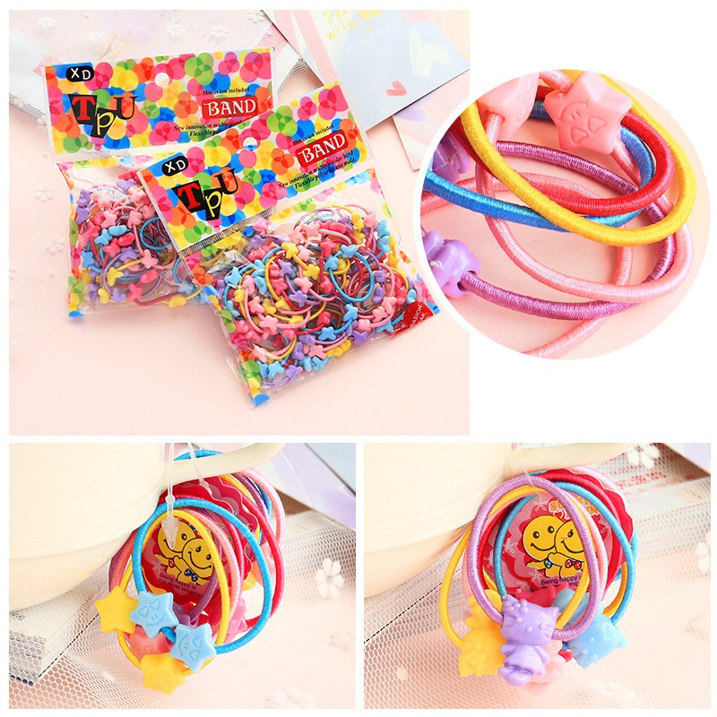 Set 20 dây cột tóc cho bé gái xinh xắn, đáng yêu kèm bịch tiện lợi