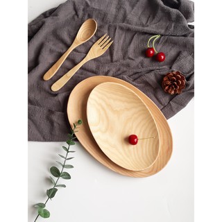 Khay, đĩa, dĩa gỗ tần bì oval đẹp đựng đồ ăn, trái cây