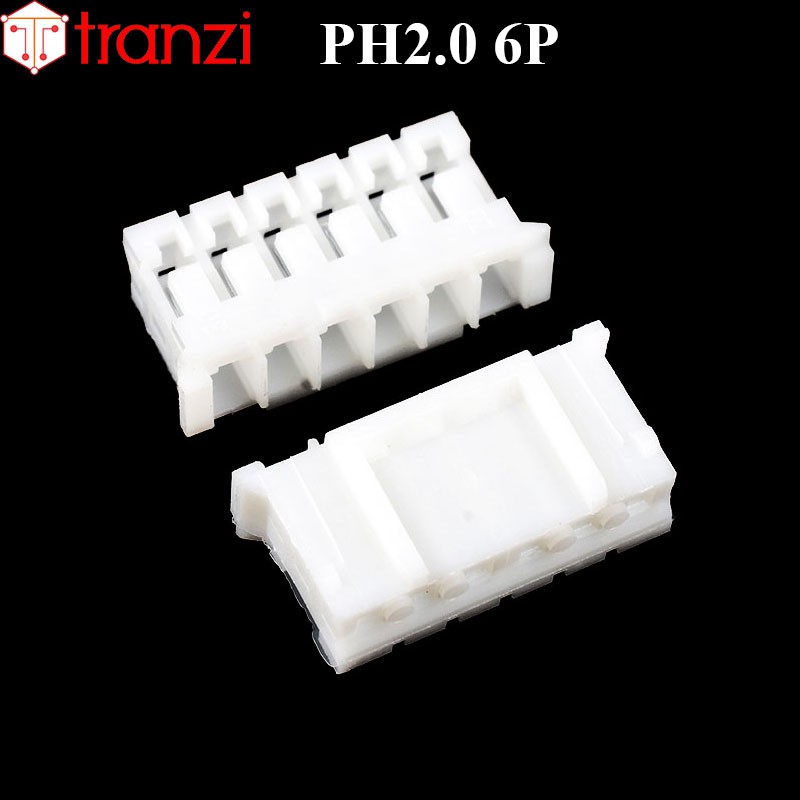 Vỏ header 2.0mm PH2.0 6P 7mm trắng - túi 50 cái
