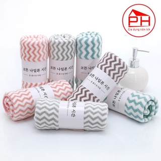 Set 10 khăn mặt kẻ hàn quốc cực mềm mịn thấm hút tốt - gia dụng phước hòa
