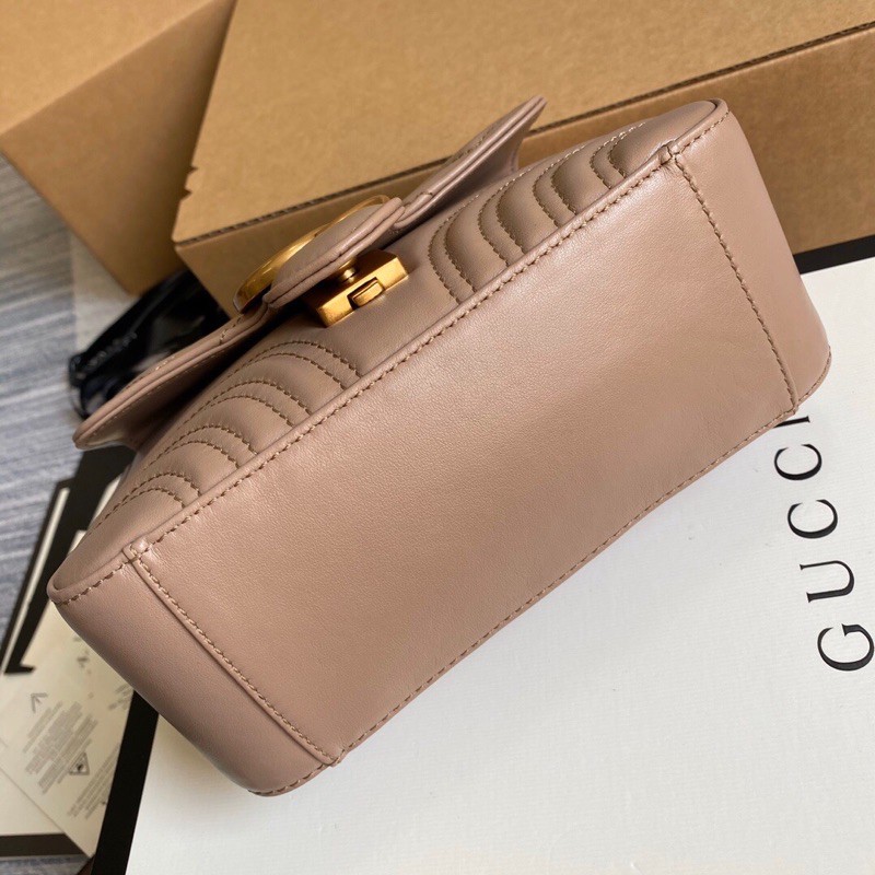 Túi xách Gucci Marmont cao cấp vân v trái tim màu nude size 21cm