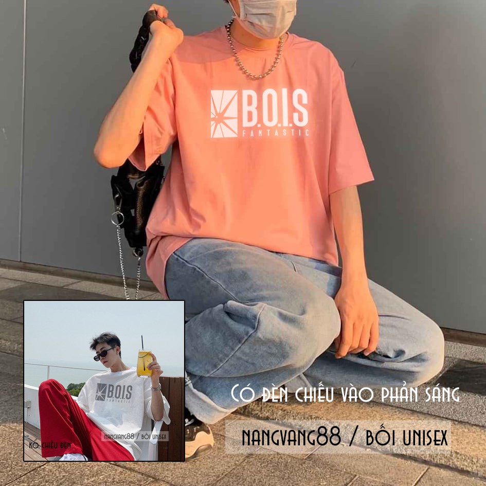 Áo Thun Unisex B.O.I.S Thiết Kế Phản Quang Tay Lỡ Nhiều Màu | BigBuy360 - bigbuy360.vn