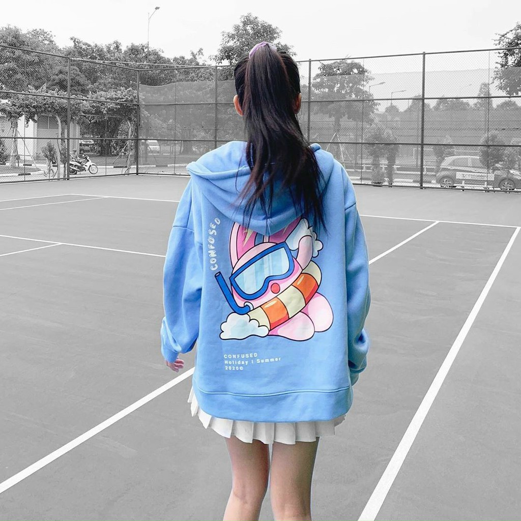 Áo khoác hoodie in hình CONFUSED dành cho nam nữ có mũ form rộng nỉ ngoại Unisex Ulzzang - Life Unisex | BigBuy360 - bigbuy360.vn