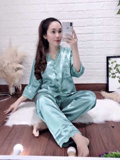 Bộ phi lụa viền ren tay lỡ phom dưới 58kg