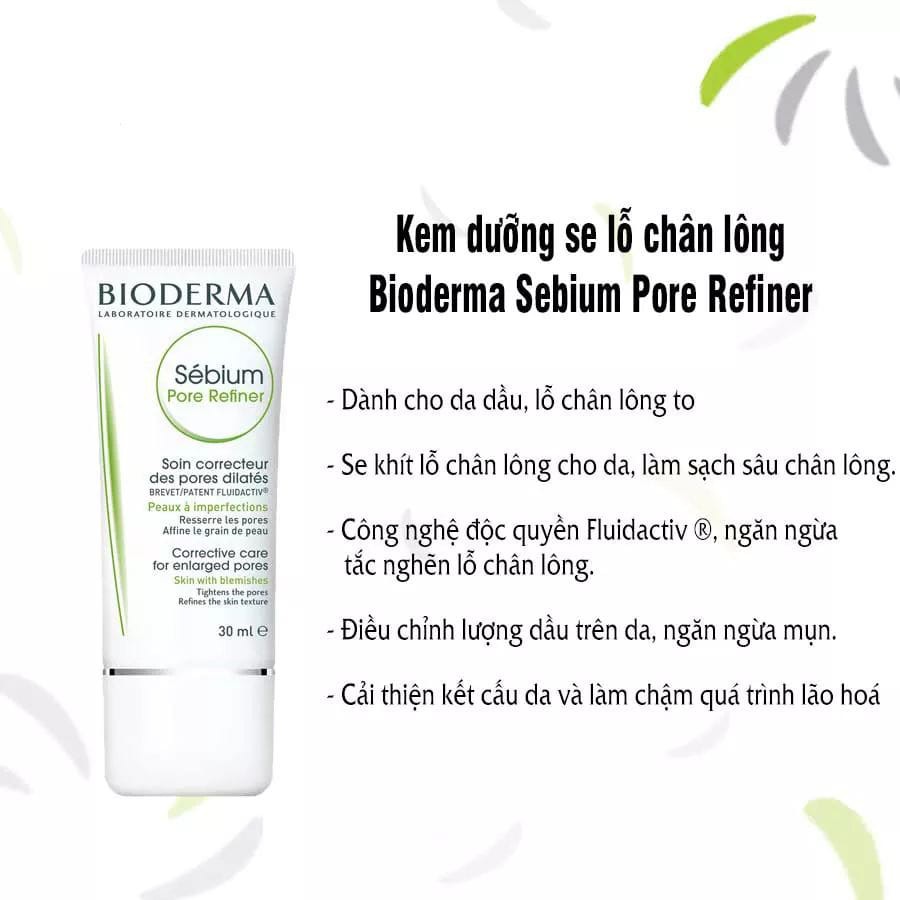 Kem dưỡng se nhỏ lỗ chân lông và hạn chế tiết dầu Bioderma Sebium Pore refiner 30ml G34 Green Store