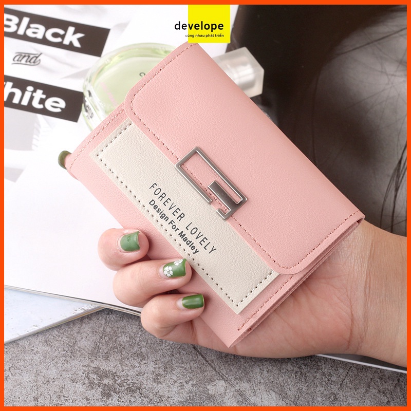 Ví ORIGINALLY KOREA dáng ngắn gập làm ba đựng được nhiều thẻ đa năng dành cho nữ