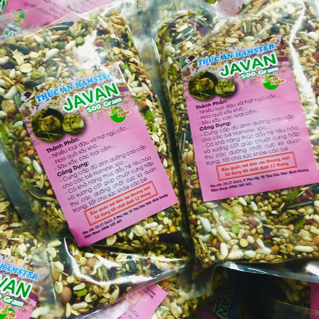 Thức ăn hamster Javan siêu ngon, ngũ cốc hoa quả sâu sấy cho bé yêu