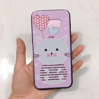 Ốp lưng sam sung S7 edge ( Mèo nền hồng)