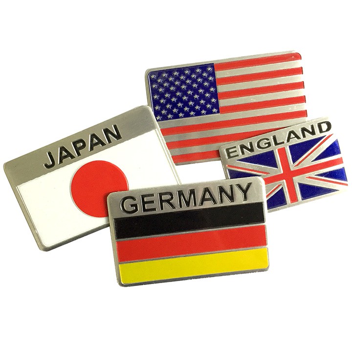 Tem Dán Nổi Trang Trí Xe Ô Tô Hình Quốc Kì Các Nước QK02