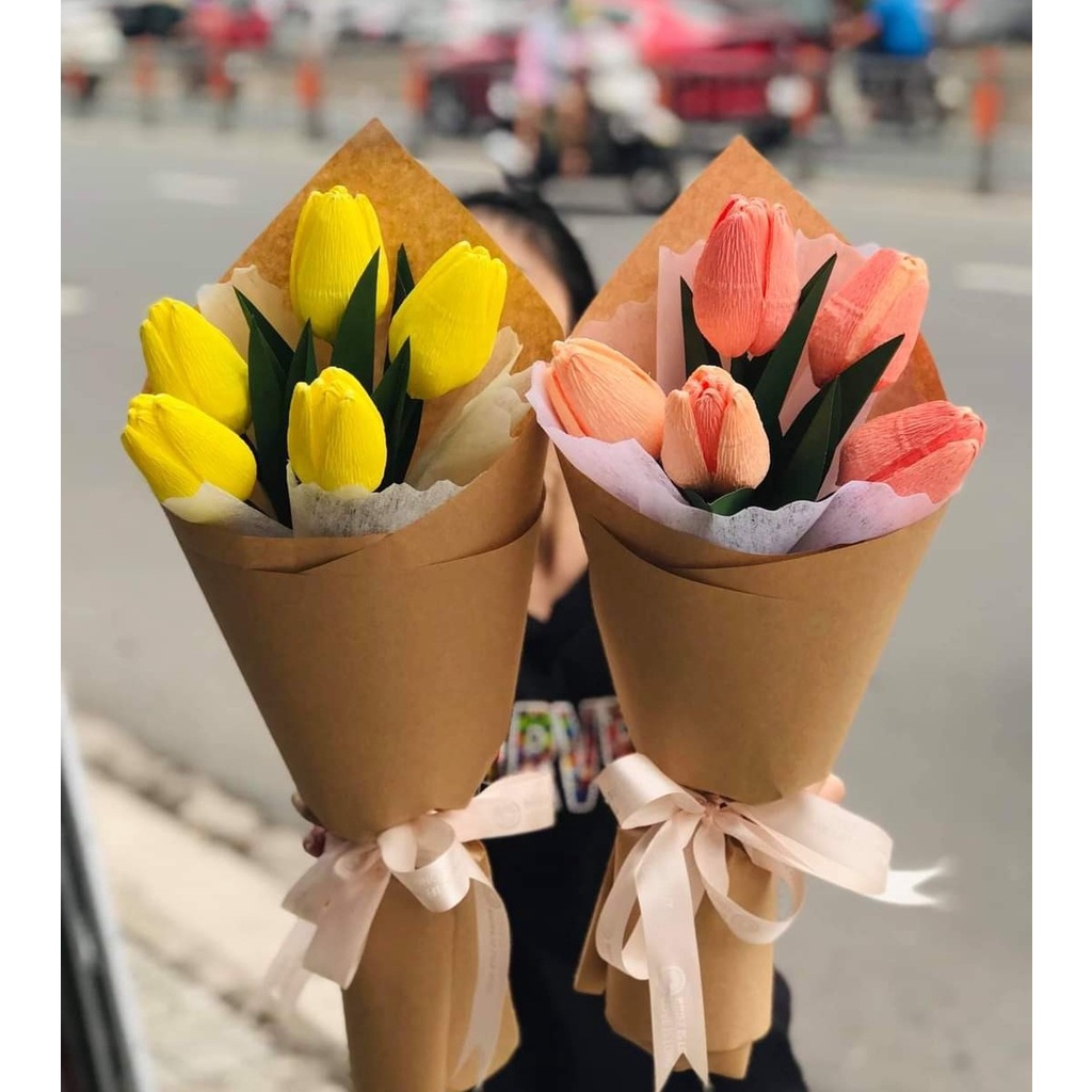 Bó hoa tulip giả quà tặng cực xinh