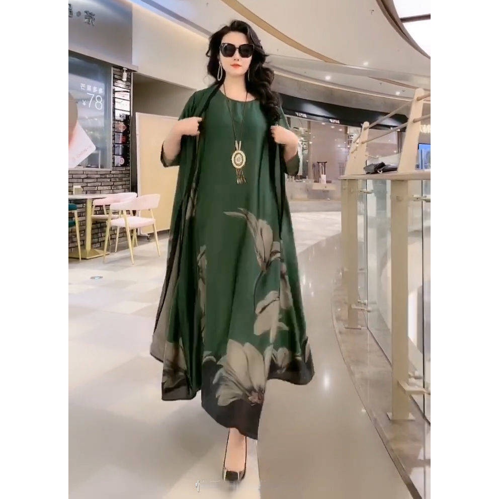 Bộ Trang Phục Hai Mảnh Gồm Áo Và Đầm Dáng Rộng Thời Trang Xuân Hè Dành Cho Nữ size Lớn 2021