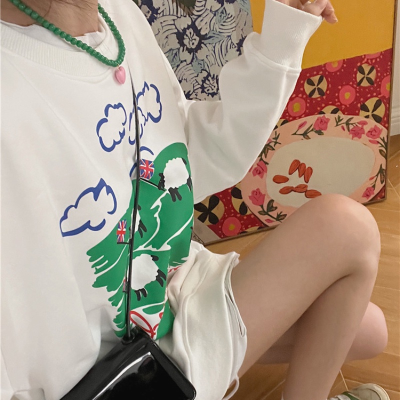 NRVP Mới Áo Thun Tay Dài Dáng Rộng In Chữ Phong Cách Hàn Quốc 2023