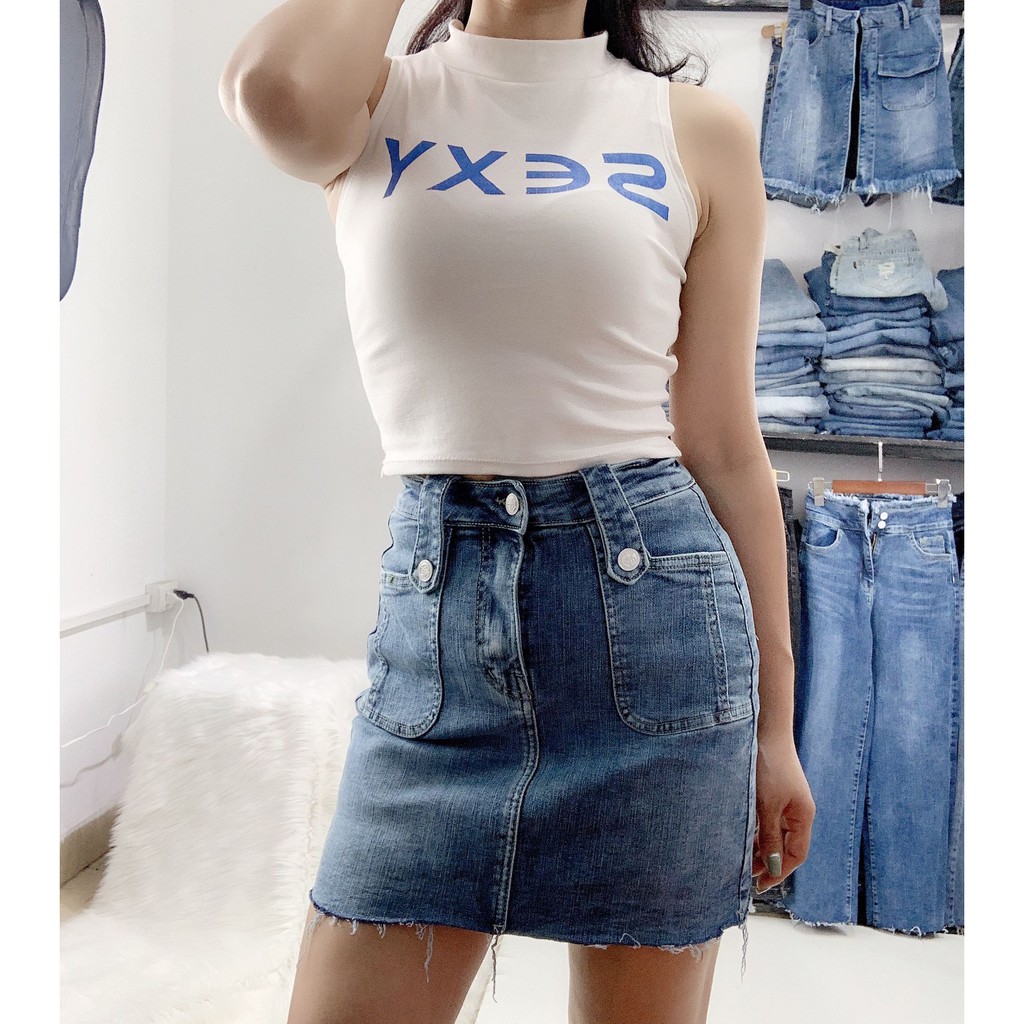 [HÀNG CAO CẤP] Chân váy jean nữ xanh lưng cao V3237/ tua rua [MPVC] | BigBuy360 - bigbuy360.vn