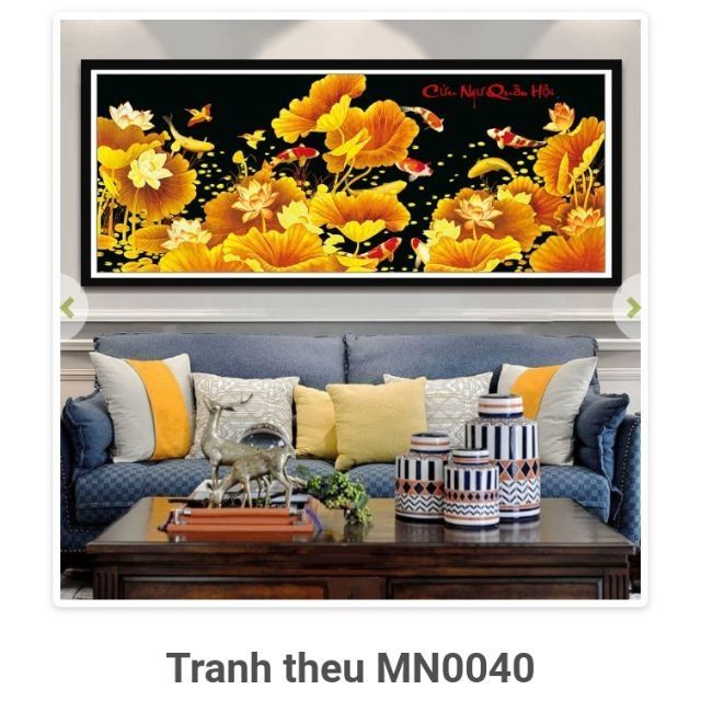 Tranh thêu chữ thập ( thêu kín )Cửu Ngư Quần Hội MN0040(200*95) MN0039(162×70)