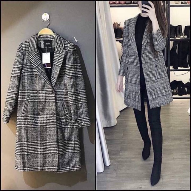 Áo khoác dạ kẻ caro